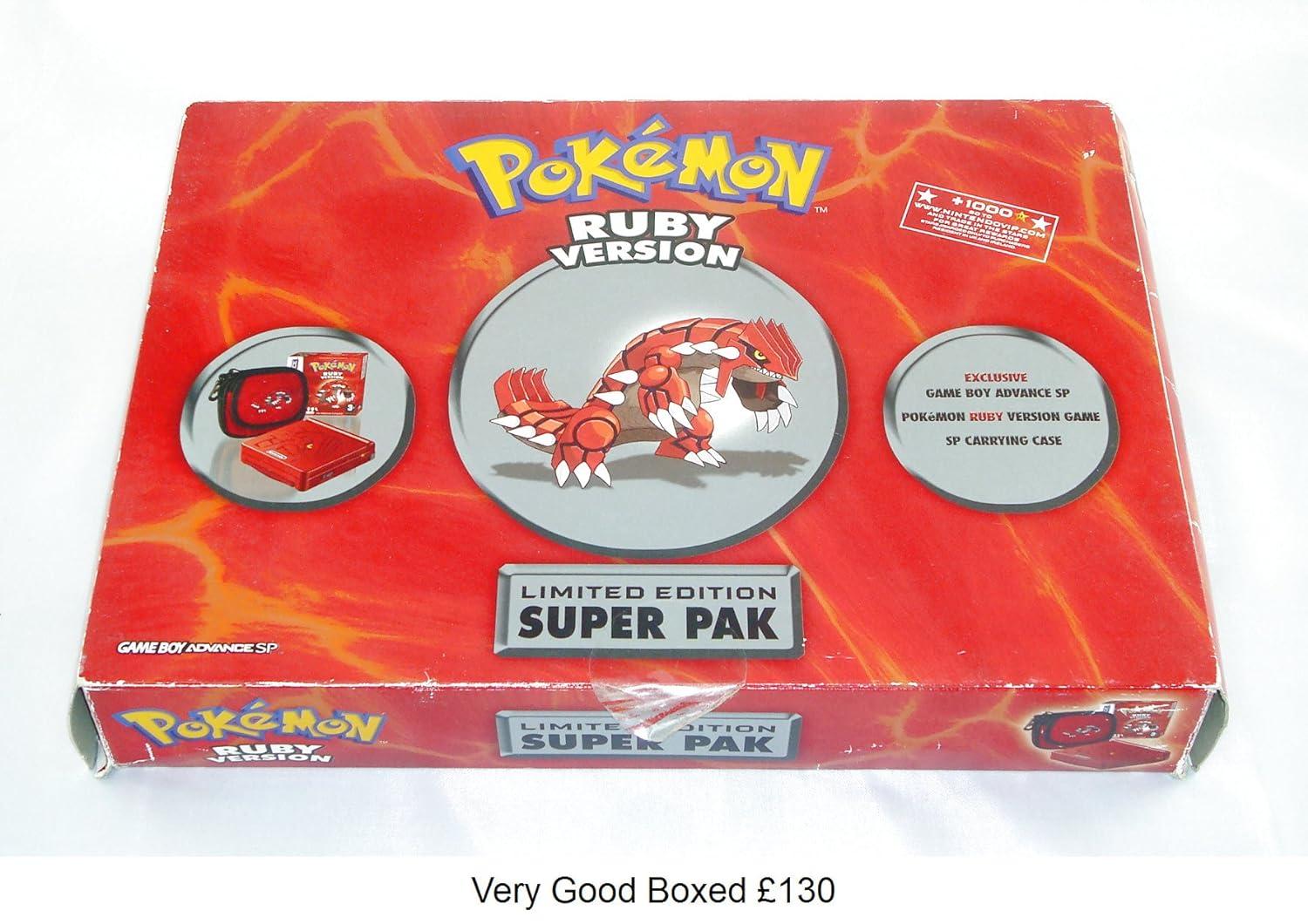 Game Boy Advance SP Pokemon Ruby Version Limited Edition Super Pak GameBoy Advance