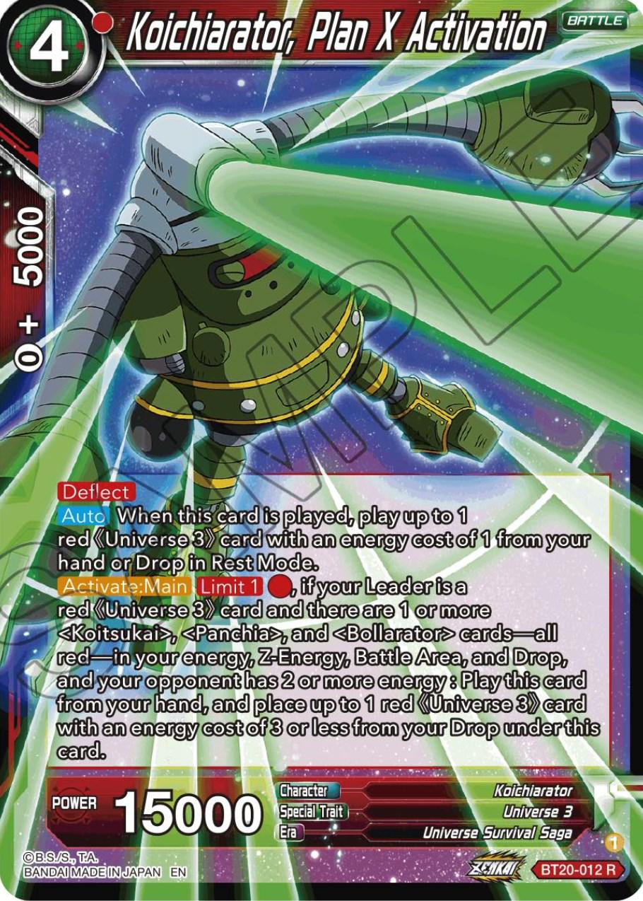 Koichiarator, Plan X Activation [Foil] BT20-012 Dragon Ball Super Power Absorbed