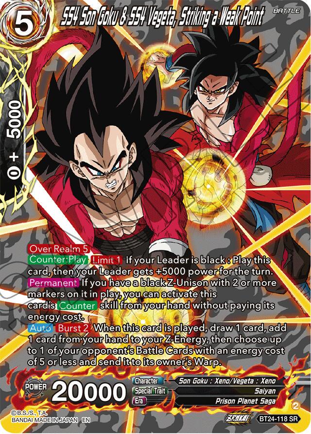 SS4 Son Goku & SS4 Vegeta, Striking a Weak Point [Silver Foil] BT24-118 Dragon Ball Super Beyond Generations