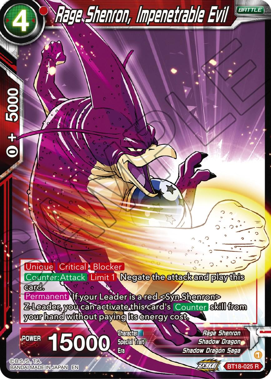 Rage Shenron, Impenetrable Evil [Foil] BT18-025 Dragon Ball Super Dawn of the Z-Legends