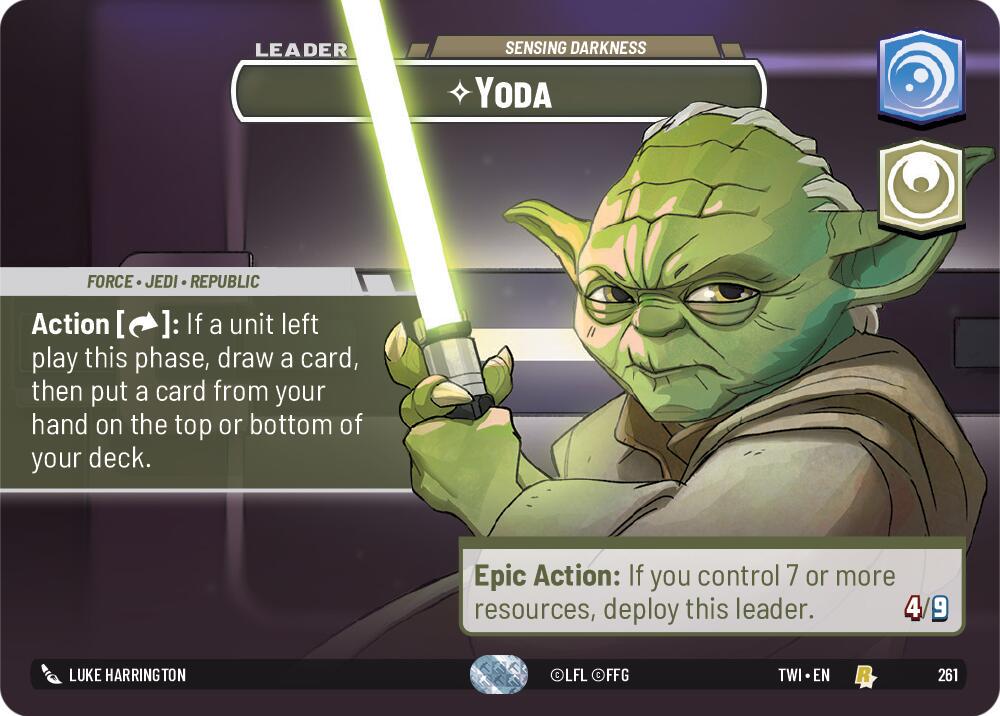 Yoda - Sensing Darkness [Showcase Foil] #261 Star Wars Unlimited: Twilight of the Republic