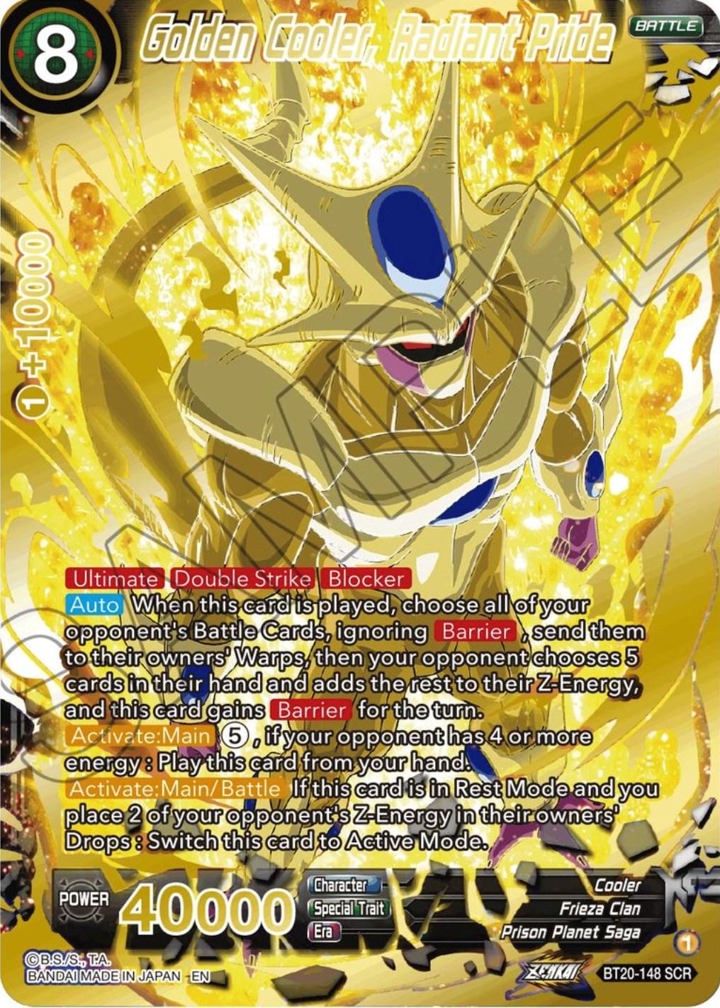 Golden Cooler, Radiant Pride [SCR Foil] BT20-148 Dragon Ball Super Power Absorbed