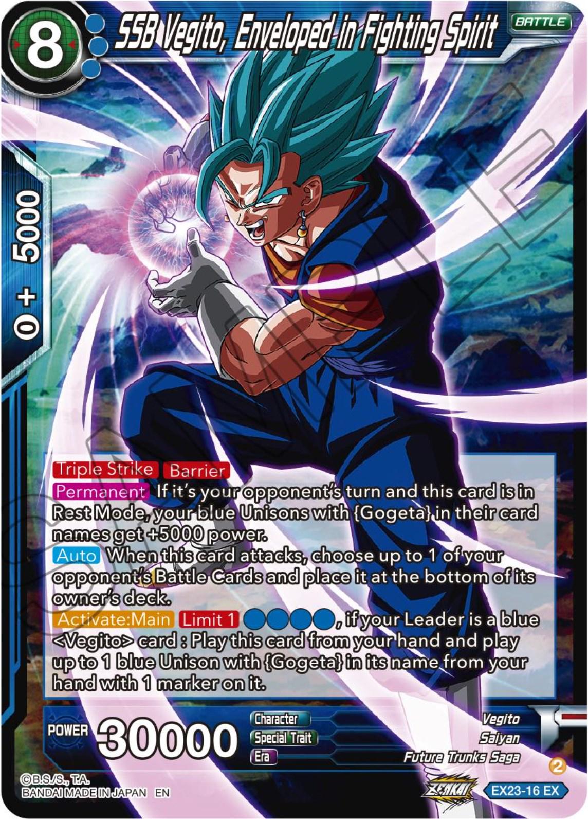 SSB Vegito, Enveloped in Fighting Spirit EX23-16 Prices | Dragon Ball ...