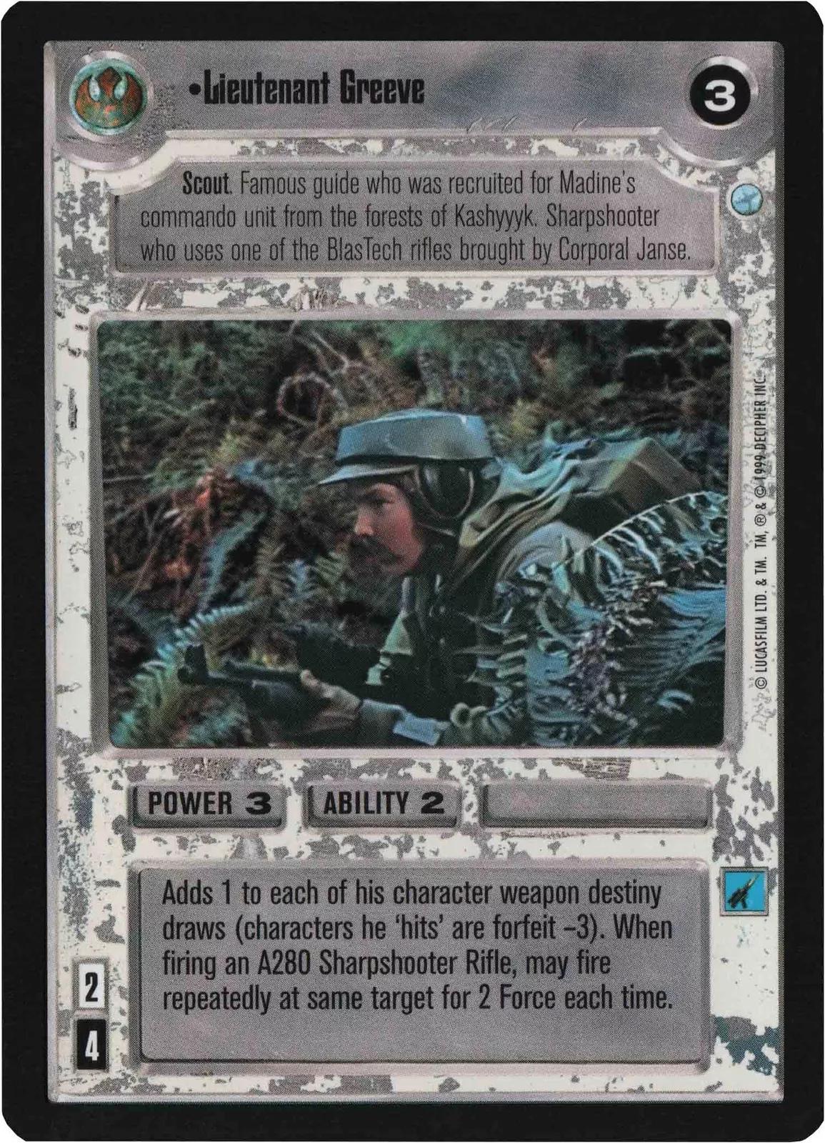 Lieutenant Greeve [Limited] Star Wars CCG Endor