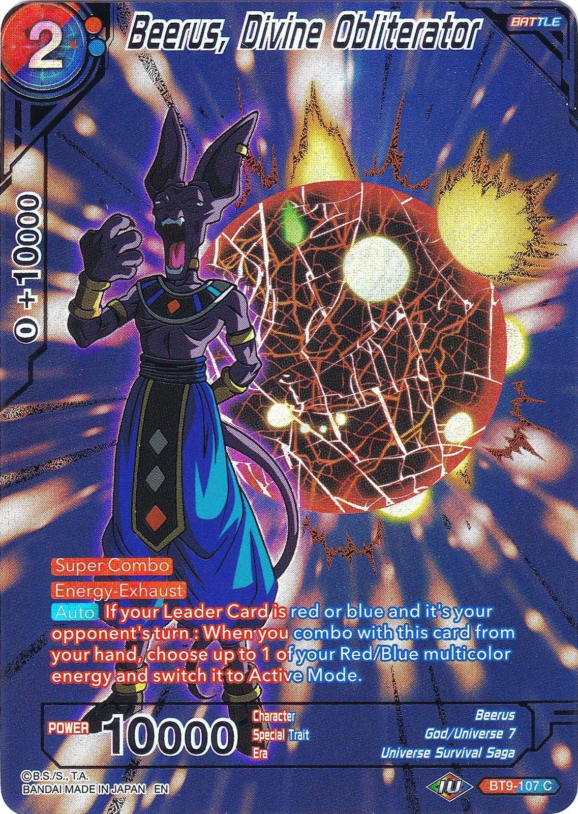 Beerus, Divine Obliterator [Foil] BT9-107 Dragon Ball Super Collector's Selection Vol.2