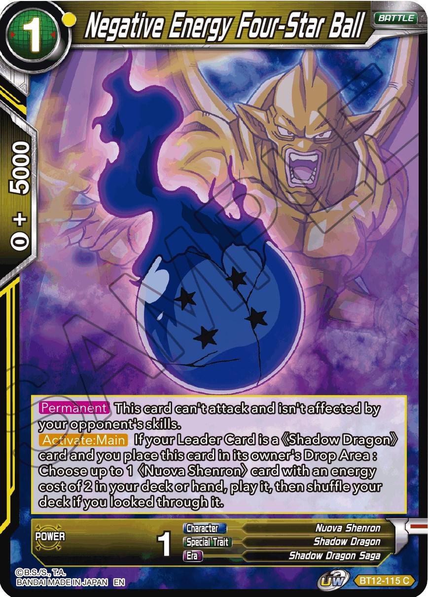 Negative Energy Four-Star Ball BT12-115 Dragon Ball Super Vicious Rejuvenation