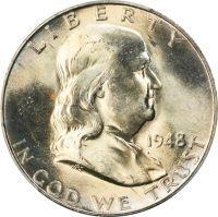 1948 D [DOUBLE DIE FS-801] Coins Franklin Half Dollar Prices