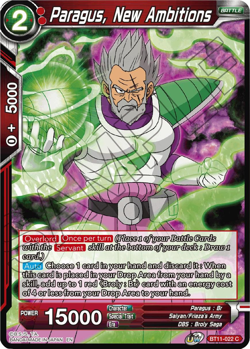 Paragus, New Ambitions [Foil] BT11-022 Dragon Ball Super Vermilion Bloodline