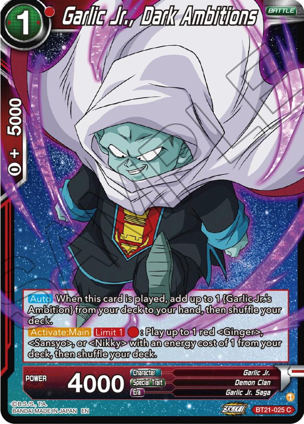 Garlic Jr., Dark Ambitions [Foil] BT21-025 Dragon Ball Super Wild Resurgence