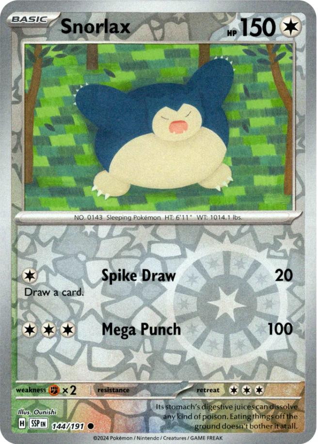 Snorlax [Reverse Holo] #144 Pokemon Surging Sparks