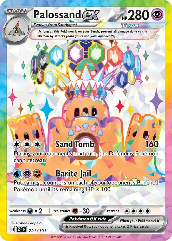 Palossand ex #221 Pokemon Surging Sparks