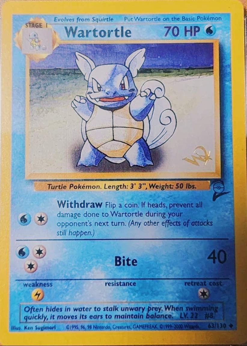 Wartortle [W Stamp] #63 Pokemon Base Set 2