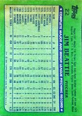 Back Of Card | Jim Beattie Baseball Cards 1982 Topps