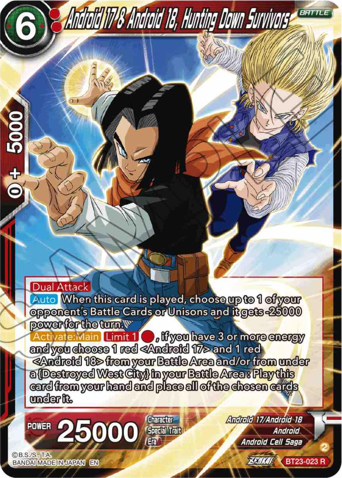 Android 17 & Android 18, Hunting Down Survivors BT23-023 Dragon Ball Super Perfect Combination