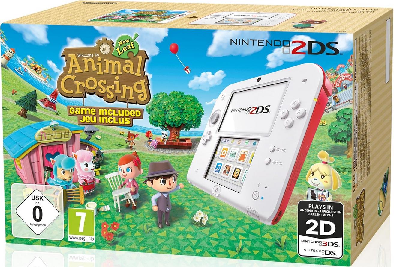 Nintendo 2DS White + Red [Animal Crossing Bundle] PAL Nintendo 3DS