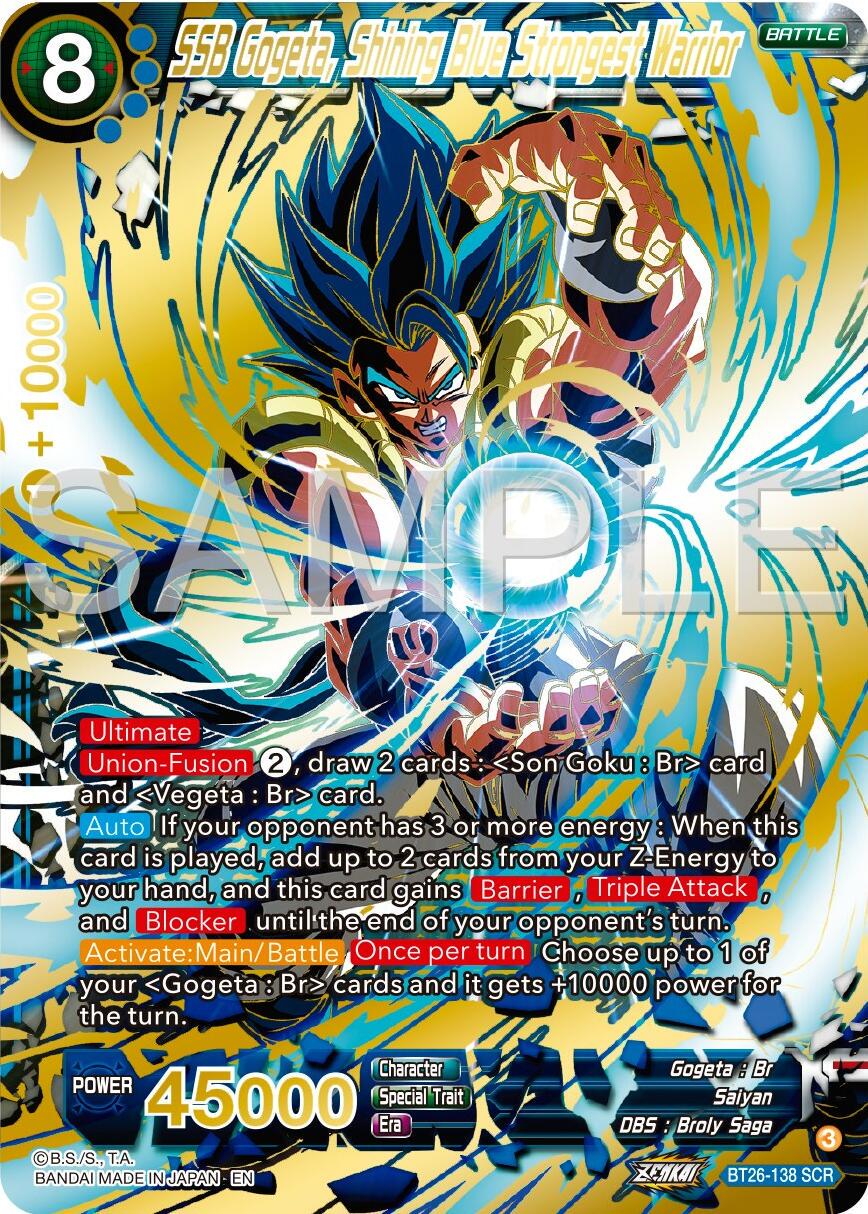 SSB Gogeta, Shining Blue Strongest Warrior BT26-138 Dragon Ball Super Ultimate Advent