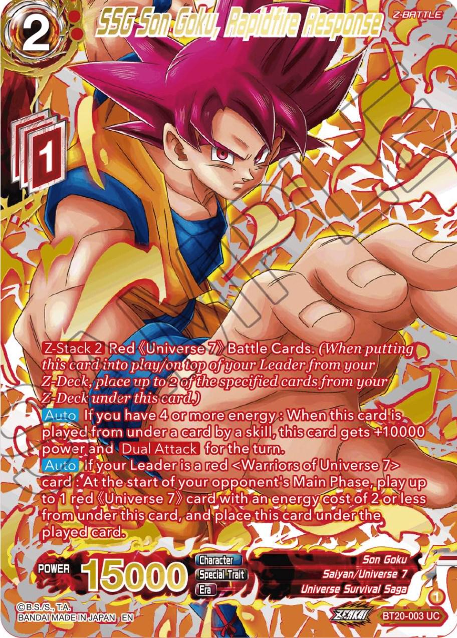 SSG Son Goku, Rapidfire Response [Gold-Stamped Foil] BT20-003 Dragon Ball Super Power Absorbed