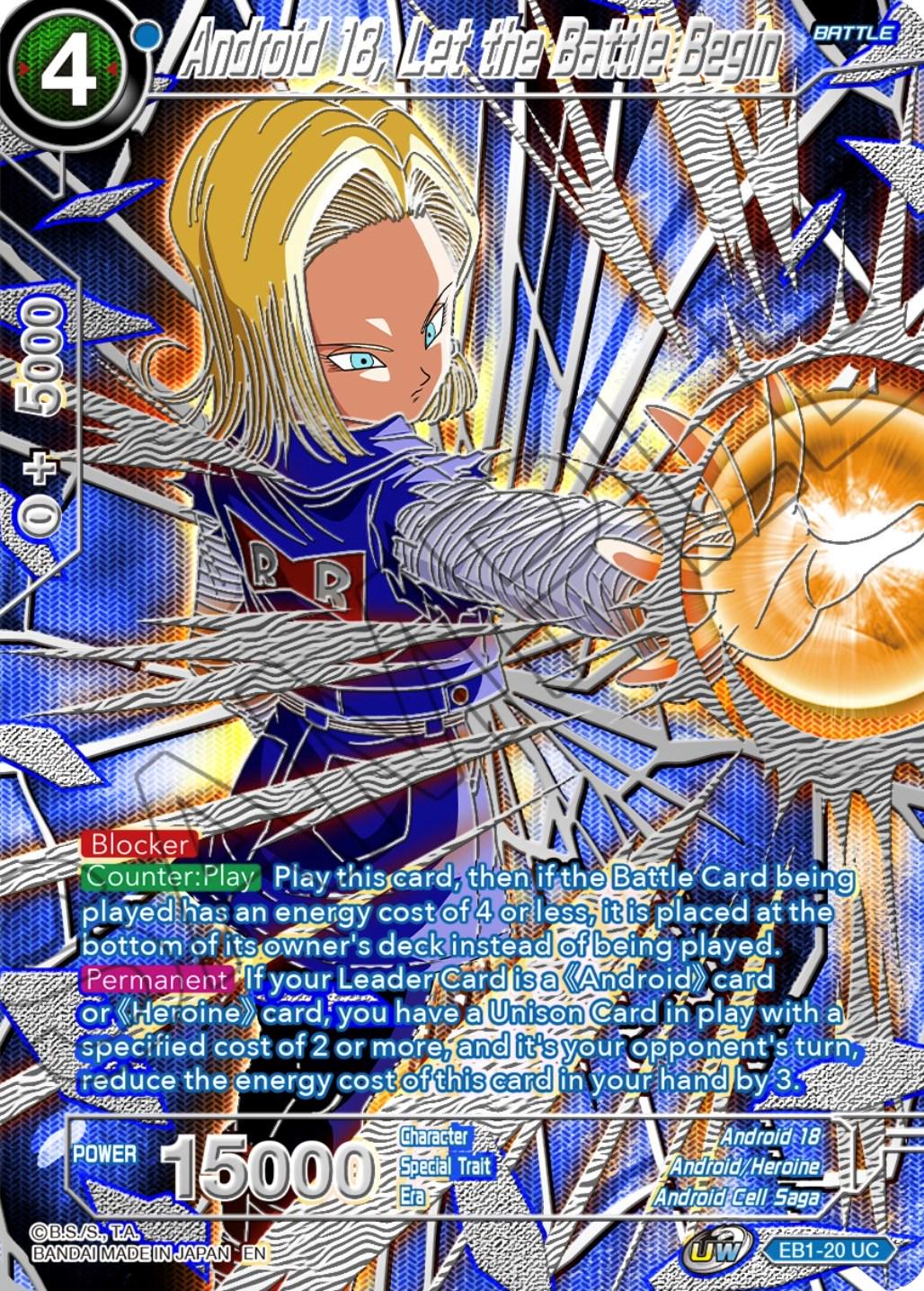 Android 18, Let the Battle Begin [Foil] EB1-20 Dragon Ball Super Collector's Selection Vol.3