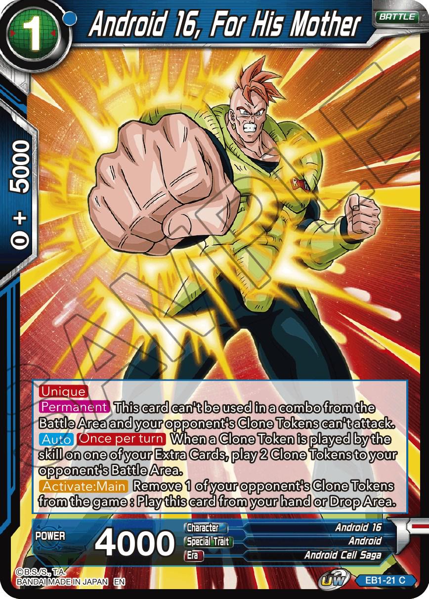 Android 16, For His Mother EB1-21 Dragon Ball Super Battle Evolution Booster