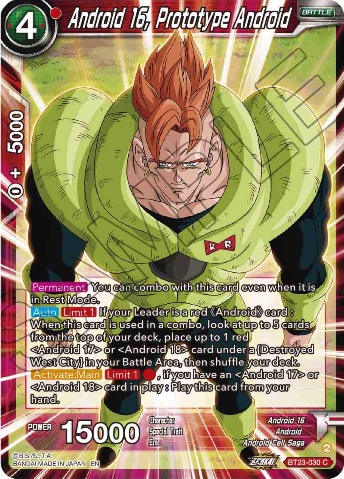 Android 16, Prototype Android [Foil] BT23-030 Dragon Ball Super Perfect Combination