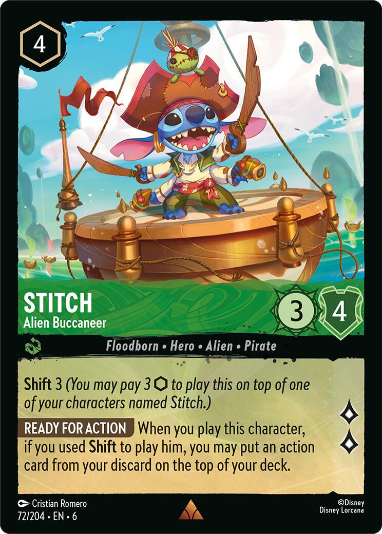 Stitch - Alien Buccaneer #72 Lorcana Azurite Sea