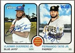 Vladimir Guerrero Jr. , Fernando Tatis Jr. Baseball Cards 2022 Topps Heritage Real One Dual Autographs Prices