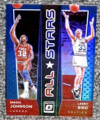 Larry Bird, Magic Johnson [Blue] #13 Basketball Cards 2021 Panini Donruss Optic All Stars Prices