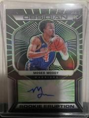 Moses Moody [Green] #RES-MSM Basketball Cards 2021 Panini Obsidian Rookie Eruption Signatures Prices