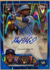 Andruw Monasterio [Blue RayWave] Baseball Cards 2023 Topps Chrome Update Autographs Prices