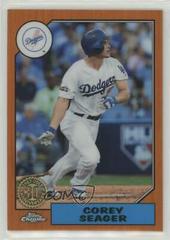Corey Seager [Orange Refractor] #87T-7 Baseball Cards 2017 Topps Chrome 1987 Prices