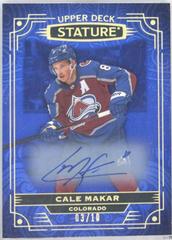 Cale Makar [Blue Autograph] #77 Hockey Cards 2022 Upper Deck Stature Prices