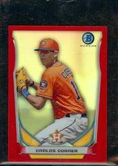 Carlos Correa [Red Refractor] #129 Baseball Cards 2014 Bowman Chrome Mini Prices