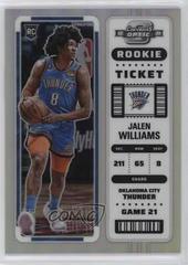 Jalen Williams #8 Basketball Cards 2022 Panini Contenders Optic Rookie Silver Prices
