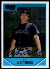 Casey Weathers [Blue Refractor Autograph] #130 Baseball Cards 2007 Bowman Chrome Draft Picks & Prospects Prices