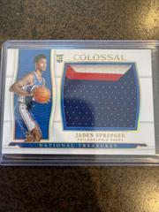Jaden Springer [Patch Autograph Gold] #116 Basketball Cards 2021 Panini National Treasures Prices