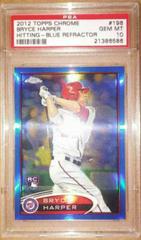 Bryce Harper [Hitting Blue Refractor] #196 Baseball Cards 2012 Topps Chrome Prices