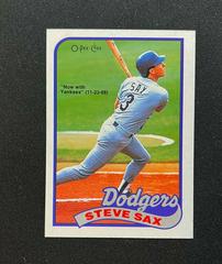 Steve Sax #40 Baseball Cards 1989 O Pee Chee Prices