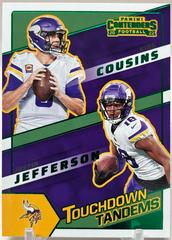 Justin Jefferson, Kirk Cousins [Emerald] #TDT-MIN Football Cards 2022 Panini Contenders Touchdown Tandems Prices