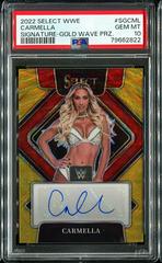 Carmella [Gold Wave Prizm] #SG-CML Wrestling Cards 2022 Panini Select WWE Signatures Prices