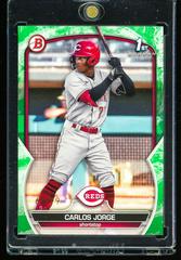 Carlos Jorge [Green Pattern] #BP-120 Baseball Cards 2023 Bowman Paper Prospects Prices