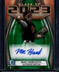 Mac Horvath [Green] #23A-MH Baseball Cards 2023 Bowman Draft Class of Autographs Prices