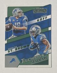 Amon Ra St. Brown, Jared Goff [Emerald] Football Cards 2022 Panini Contenders Touchdown Tandems Prices