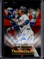 Jose Ramirez [Orange] Baseball Cards 2023 Topps Chrome in Technicolor Autographs Prices