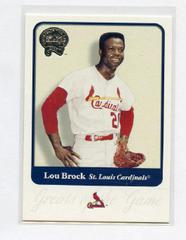 Lou Brock #8 Baseball Cards 2001 Fleer Greats Prices