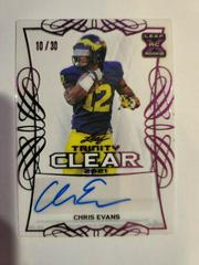 Chris Evans [Purple] Football Cards 2021 Leaf Trinity Clear Autograph Prices