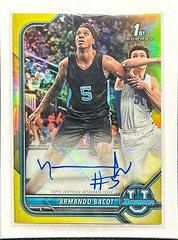 Armando Bacot [Yellow Refractor] Basketball Cards 2021 Bowman University Chrome Autographs Prices