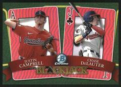 Chase DeLauter, Justin Campbell [Red] Baseball Cards 2022 Bowman Draft Blackjack Prices