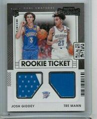 Josh Giddey, Tre Mann #RT2-OKC Basketball Cards 2021 Panini Contenders Rookie Ticket Dual Swatches Prices
