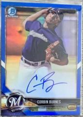 Corbin Burnes [Blue Refractor] Baseball Cards 2018 Bowman Chrome Prospects Autographs Prices