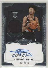 Anfernee Simons [Autograph Jersey] Basketball Cards 2018 Panini Dominion Prices